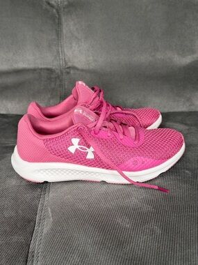 Under Armour Pink Mesh Athletic Sneakers with White Logo